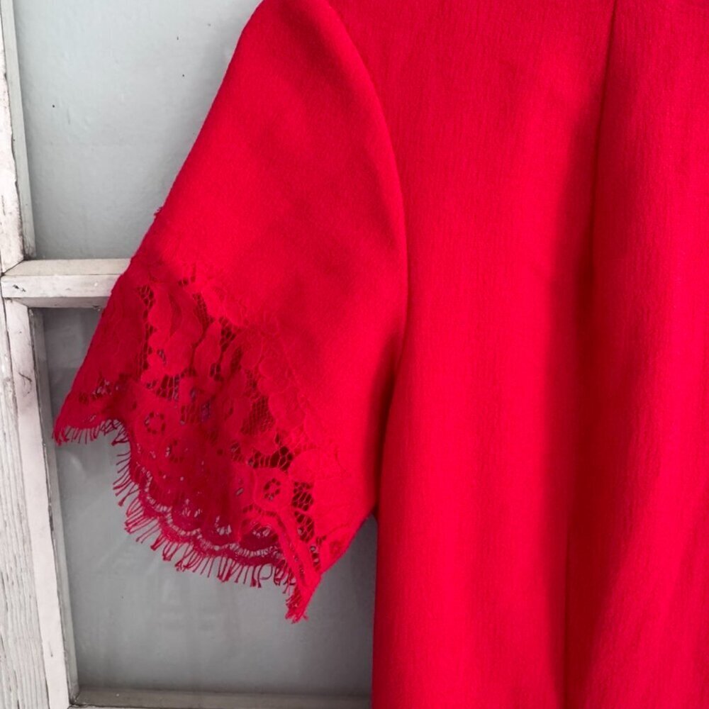 H&M Vintage Style Red Lace Pencil Dress - Size 8 - Like New - Picture 6 of 8